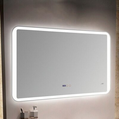 Зеркало с LED-подсветкой MELANA-10070 подогрев / часы (MLN-LED052-2)