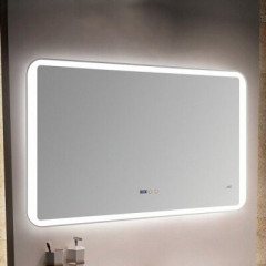 Зеркало с LED-подсветкой MELANA-12070 подогрев / часы (MLN-LED052)