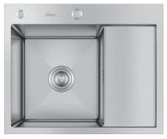 Мойка кухонная Hoffger HFG-5848S-L SATIN (Чаша слева)