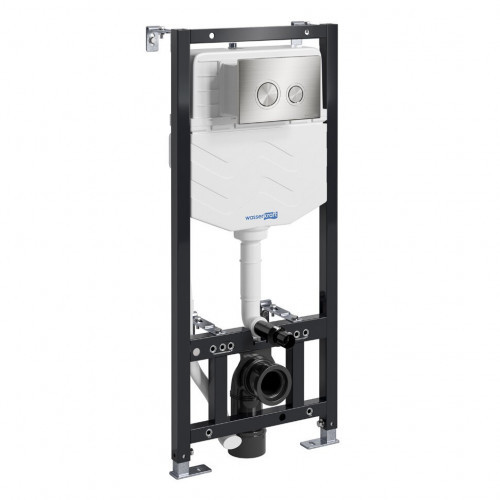 Инсталляция Wasserkraft Aller 10TLT.010.ME.BN01 для подвесного унитаза кнопка никель