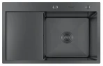 Мойка кухонная Hoffger HFG-7850B-R Black правая чаша