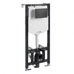Инсталляция Wasserkraft Aller 10TLT.010.ME.MB01 для подвесного унитаза кнопка черная матовая
