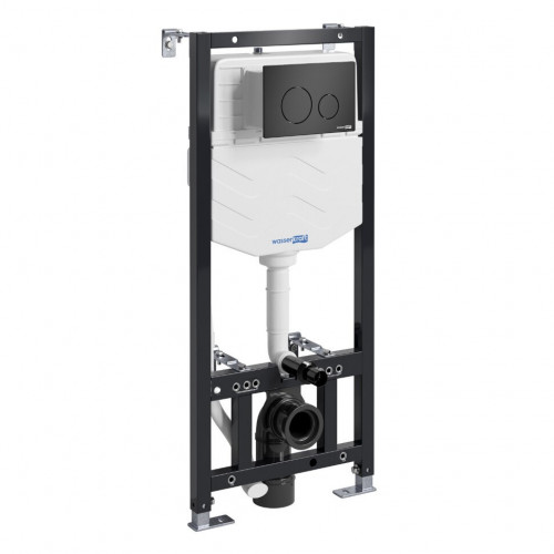 Инсталляция Wasserkraft Aller 10TLT.010.ME.MB02 для подвесного унитаза кнопка черная матовая