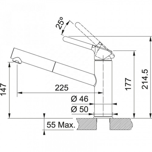Смеситель с выдвижным шлангом Franke Orbit Pull-Out, графит
