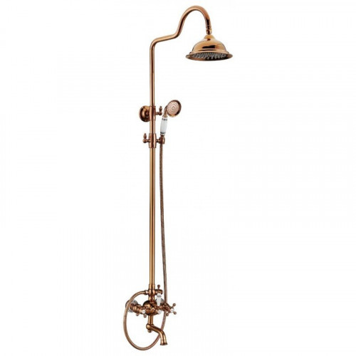 Душевая стойка с изливом Seaman Barcelona SSL-5523 CP  (Copper Polish) - Медь полированная