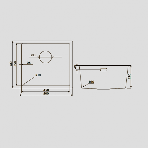 Кухонная мойка Hoffger HFG-5044TB