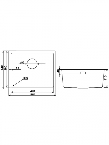 Кухонная мойка Hoffger HFG-5444TB