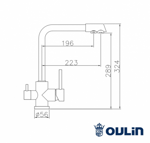 Смеситель кухонный Oulin OL-8073 нержавеющая сталь